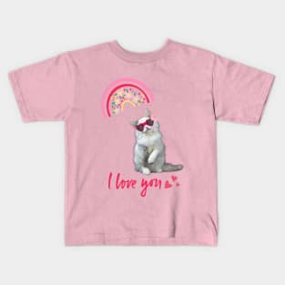 Rainbow Cat Love Kids T-Shirt